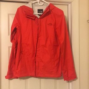 North face women rain coat Small “High risk red”